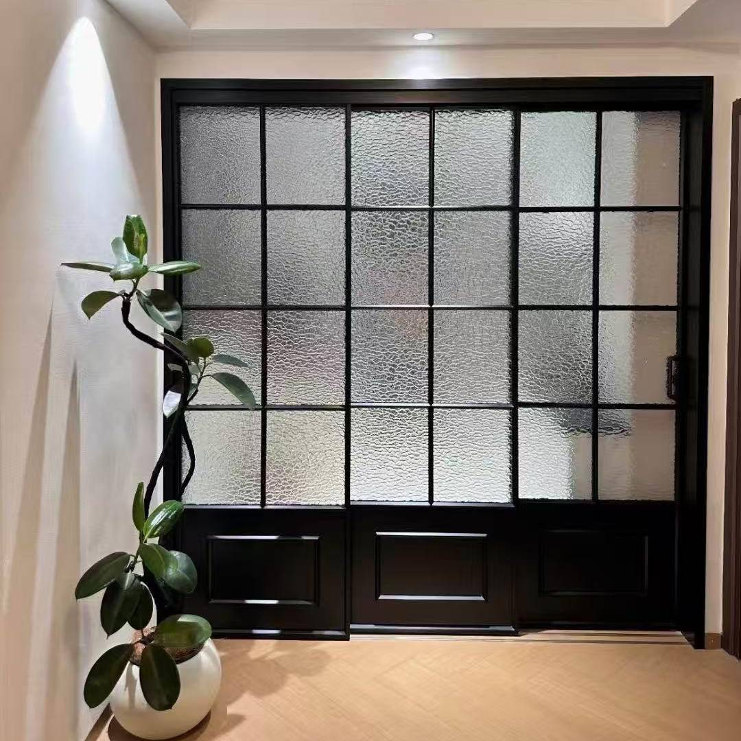 法式复古拉门定制阳台厨房三四联动移门客厅隔间门铝合金折叠门