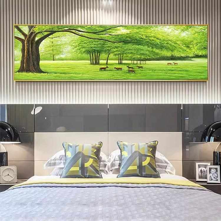 4999常青绿发财树客厅挂画沙发背景墙装饰画现代温馨画卧室床头画
