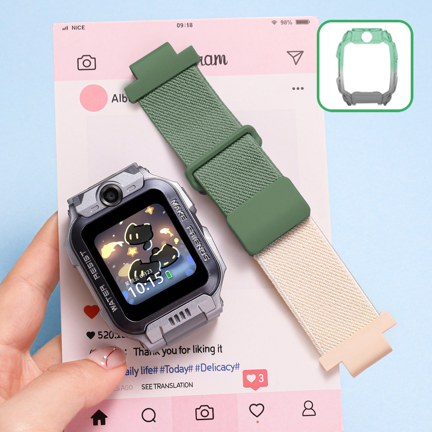 适用于小天才儿童电话手表表带z11/z10少年版z9/z8尼龙编织z7/z6a