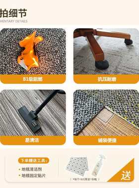 厂家直发开利办公室地毯拼接尼龙B1阻燃加厚耐磨全铺方块地毯现货