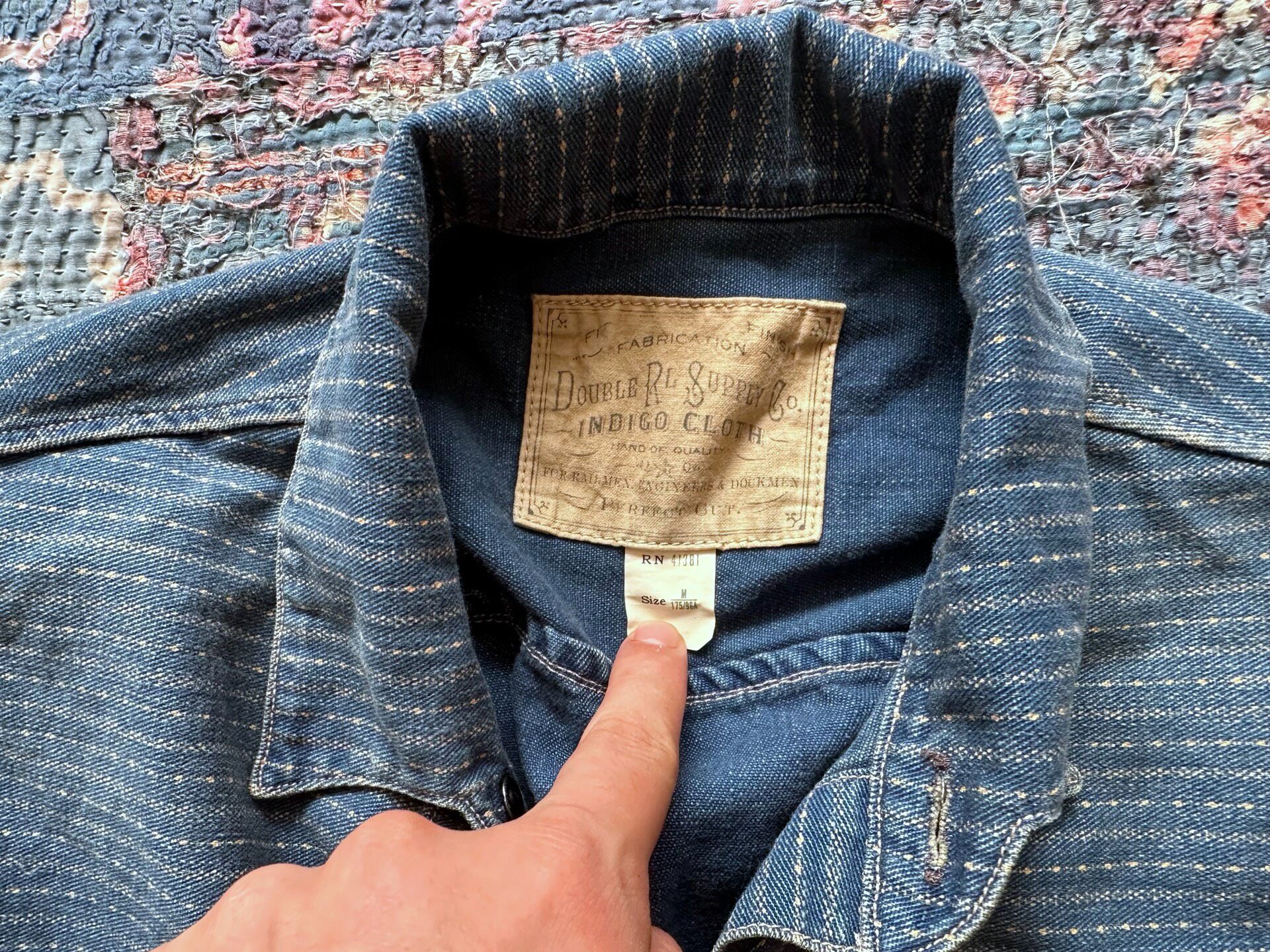 RRL Wabash Stripe Denim Jacket — back