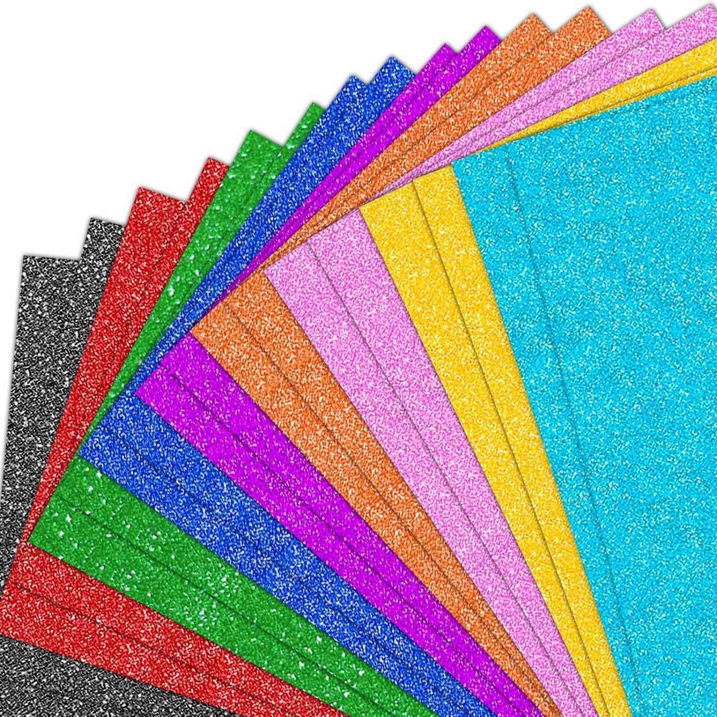 多色金粉闪光卡纸亮粉A4金葱金粉纸背面带胶幼儿园手工diy压花纸