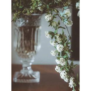 底座花瓶透明浮雕水晶酒杯法式高足手球高脚奖杯高脚玻璃小复古