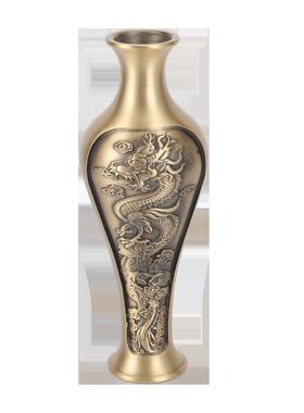 百福花瓶铜黄铜摆件金属客厅插花干花小复古工艺品铜艺