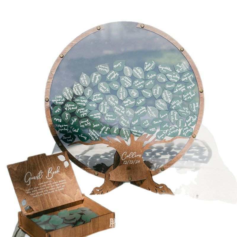 宾客留言牌个性化乡村风格婚礼装饰创意企业年会活动宾客留言板