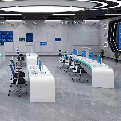 现代烤漆监控台操作台指挥中心控制台调度多媒体轻奢电脑桌会议桌