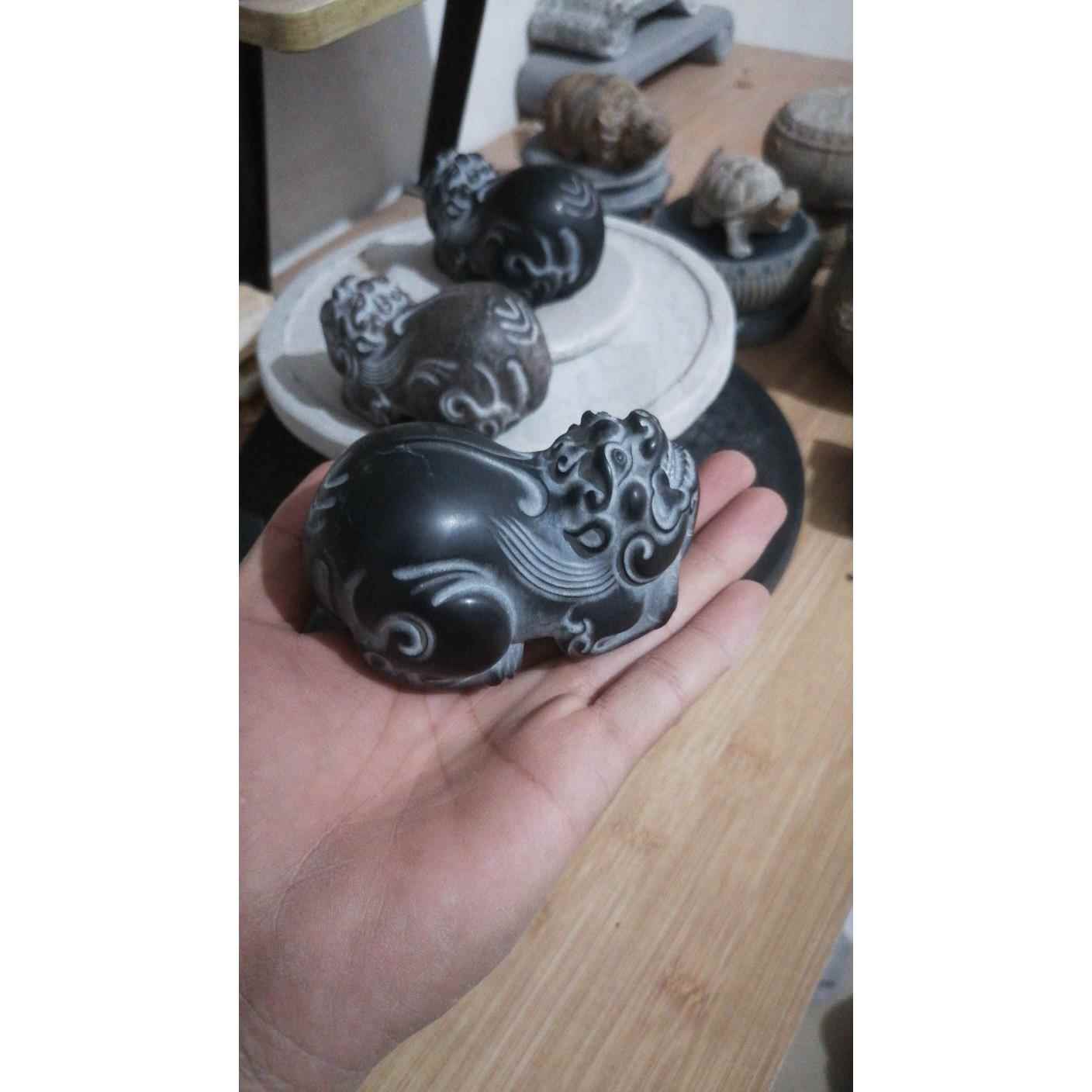 貔貅摆件石雕石头青石茶宠摆件桌面茶台摆放石材礼品送朋友同事