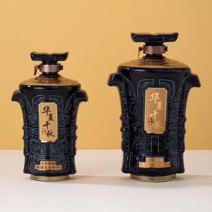 慢悠然华夏千秋盛世一二斤装酒瓶景德镇陶瓷酒壶龙图腾密封空瓶子