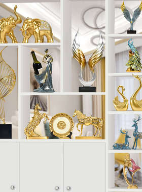 高端酒柜摆件轻奢高档现代客厅玄关办公室欧式工艺品高级感装饰品