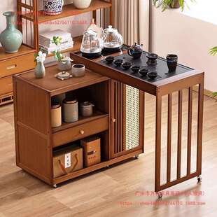 移动小型茶桌茶水柜家用放阳台泡茶桌茶台一体茶几桌子喝茶全套