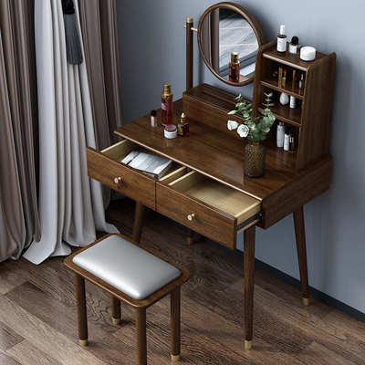 实木梳妆台卧室现代简约小户型化妆台经济型简易化妆桌M338