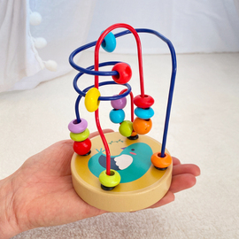 木质小绕珠玩具幼儿园宝宝婴儿儿童颜色认知串珠早教教具益智玩具