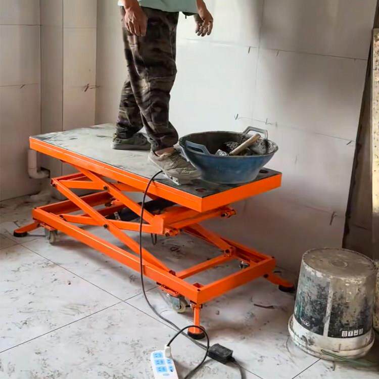 电动液压升降马凳机移动式升降平台瓦工大砖上墙升降马镫折叠平台