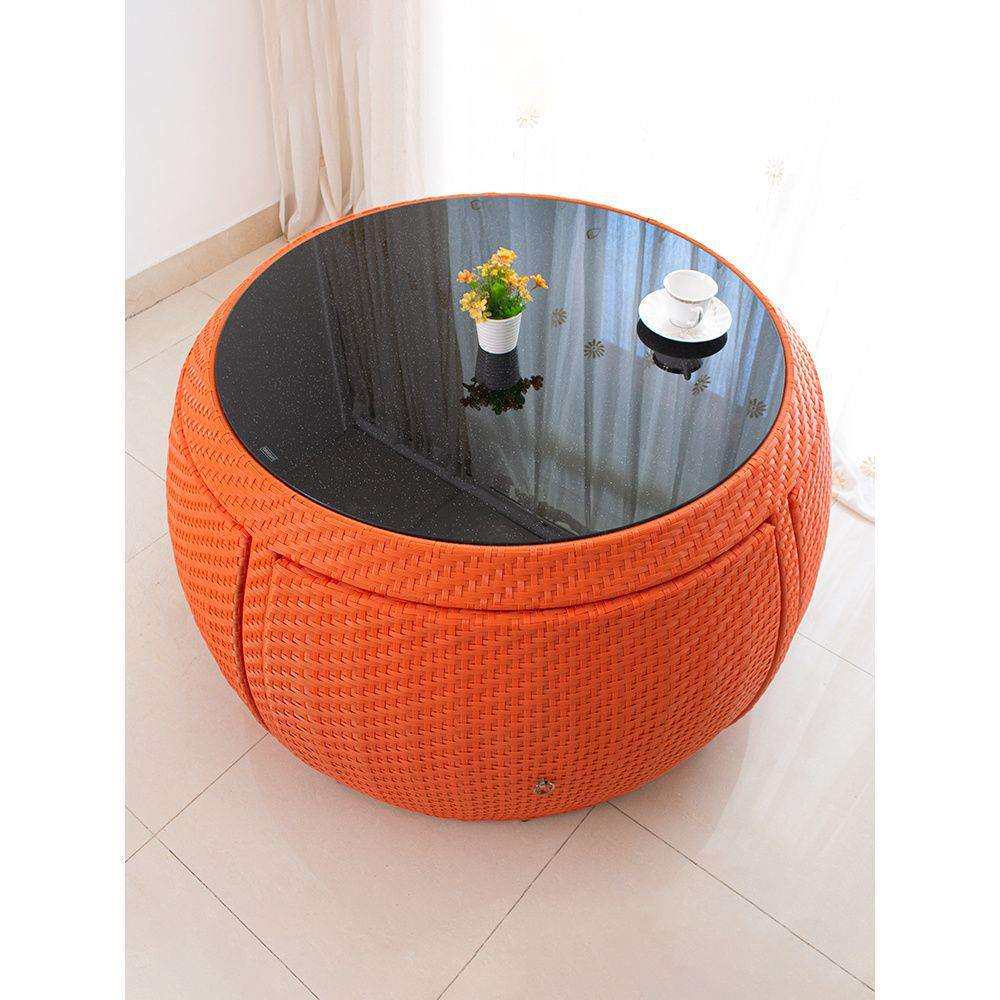 户外桌椅组合现代简约藤编创意室外露天庭院花园休闲防水藤椅家具