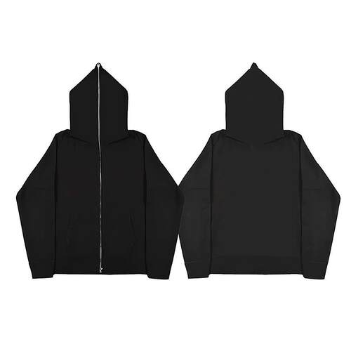 Hoodie with full zipper, men's blank cardigan, zipper