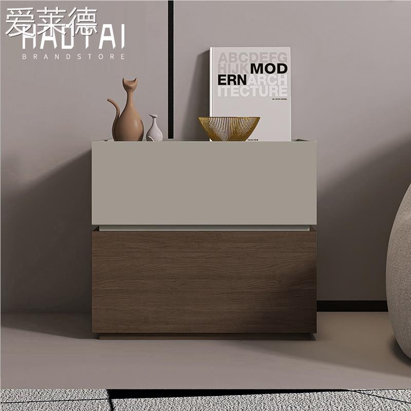 意式极简 床 头   柜   卧室小房型储物  柜  北欧极窄迷你收纳  柜  高级感 床 边   柜  床笠