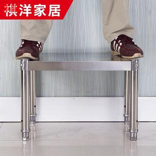 厨房不锈钢单层置物架一层落地家用微波炉烤箱灶台上架子锅架白钢