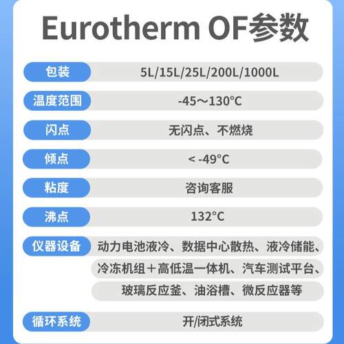 载冷剂凯美优热OF水基不燃烧液冷散热冷冻机高低温一体机开闭系统