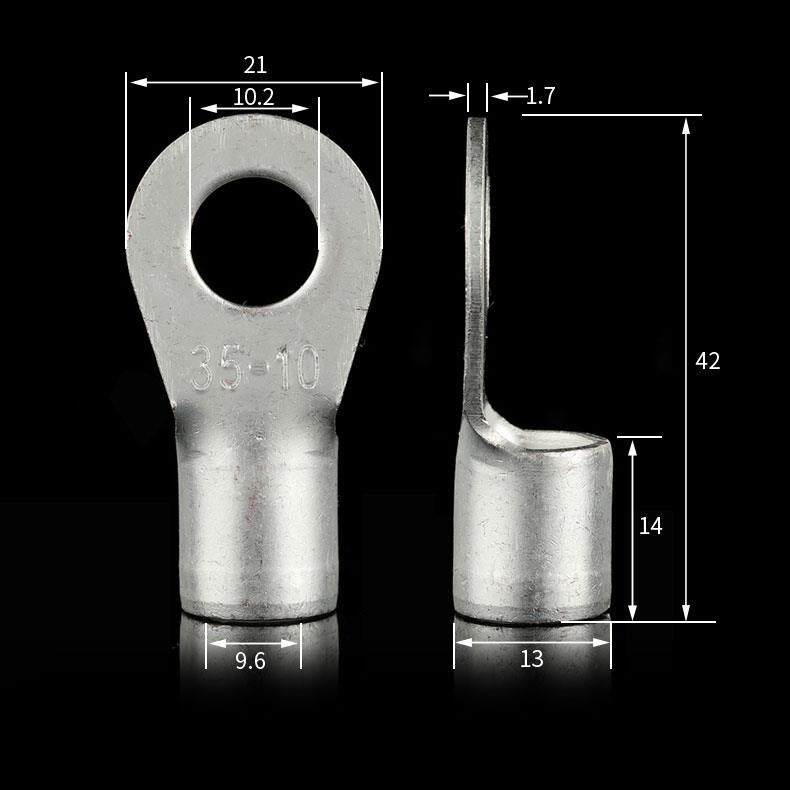 国标紫铜 OT35-10 冷压接线端子 圆型裸端头铜鼻子 含专票 200只