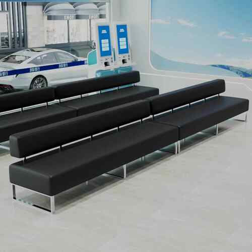 医院口腔诊所理髲店等候区接待沙发培训机构家长办公长条座椅沙发