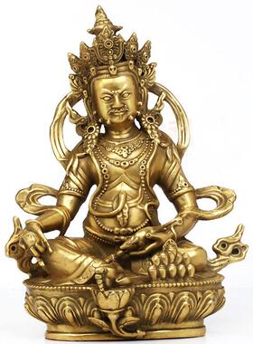 黄铜藏传五姓财神藏巴拉黄铜佛像黄铜黄财神摆件