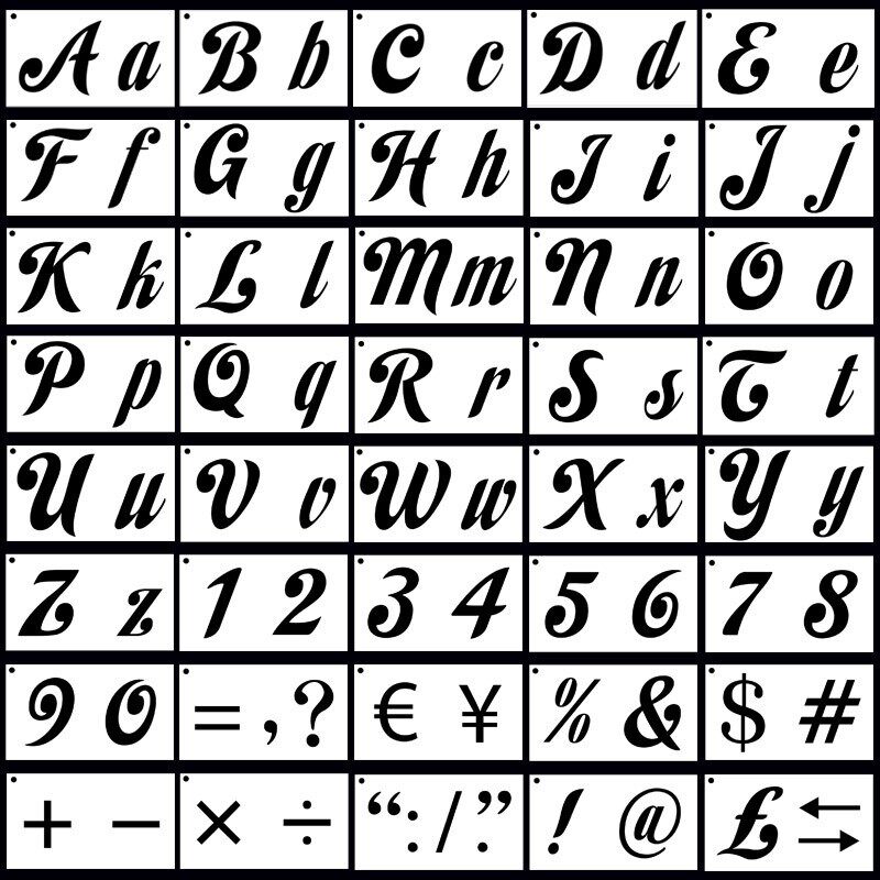 新款直销现货亚马逊跨境英文字母模板数字标点符号绘画喷绘镂空模