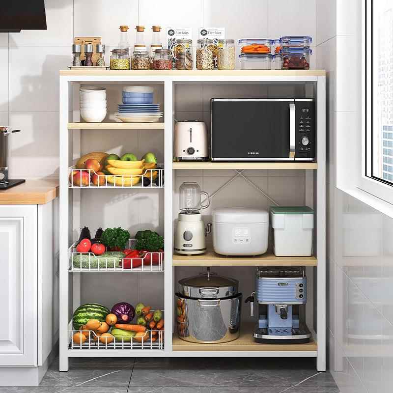 厨房置物架落地多层收纳架多功能微波炉架子家用碗柜储藏柜省空间