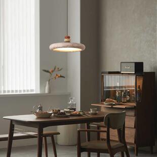 中式 复古餐厅黄吊灯石饭洞752厅吧台2025年新圆桌餐灯