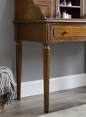 美式全木化妆桌梳妆台简小实户型轻奢柜卧室TYK约一体桌钢琴书桌