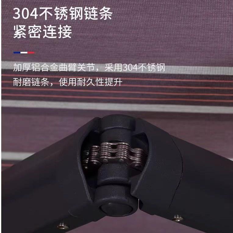 户外防雨遮阳棚屋檐家用阳台庭院铝合金遮雨棚伸缩手摇电动遮阳棚