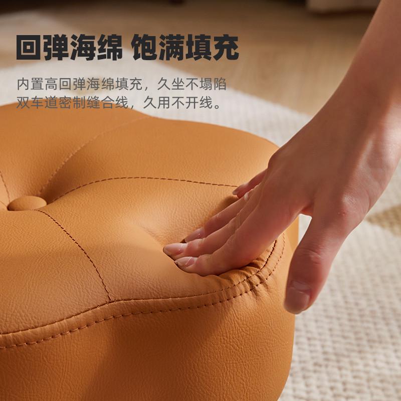 换鞋凳家用矮凳实木板凳客厅沙发凳简约搁脚凳坐墩创意软包圆凳子