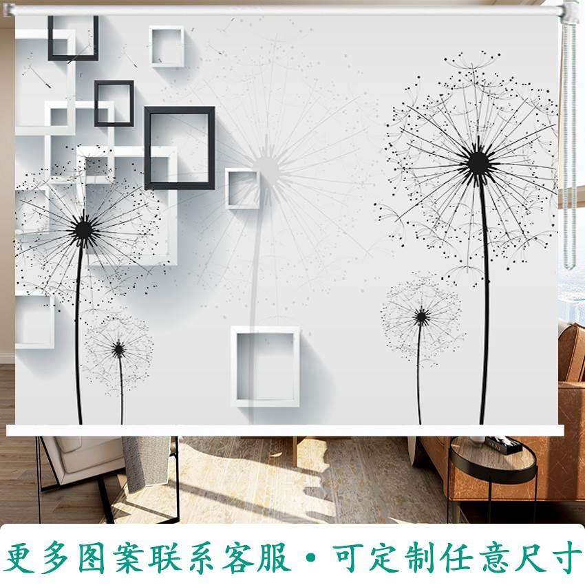 定制现代简约卷帘3D风景挂画 画客厅卧室办公室阳台手拉窗帘遮光