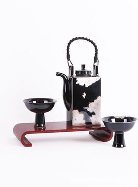 新摆中银式茶几茶盘件金错壶茶具茶陶瓷套装宋IWB氏美学软装布置