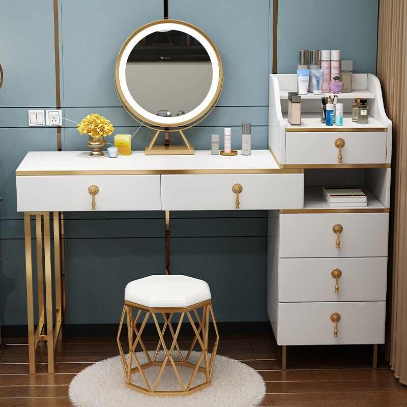梳妆台卧室现代简约小户型轻奢网红ins风化妆桌子收纳柜一体