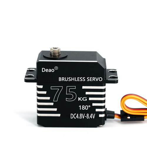 75KG舵机无刷电机全金属齿防水CNC全金属外壳 遥控车机器人机械臂