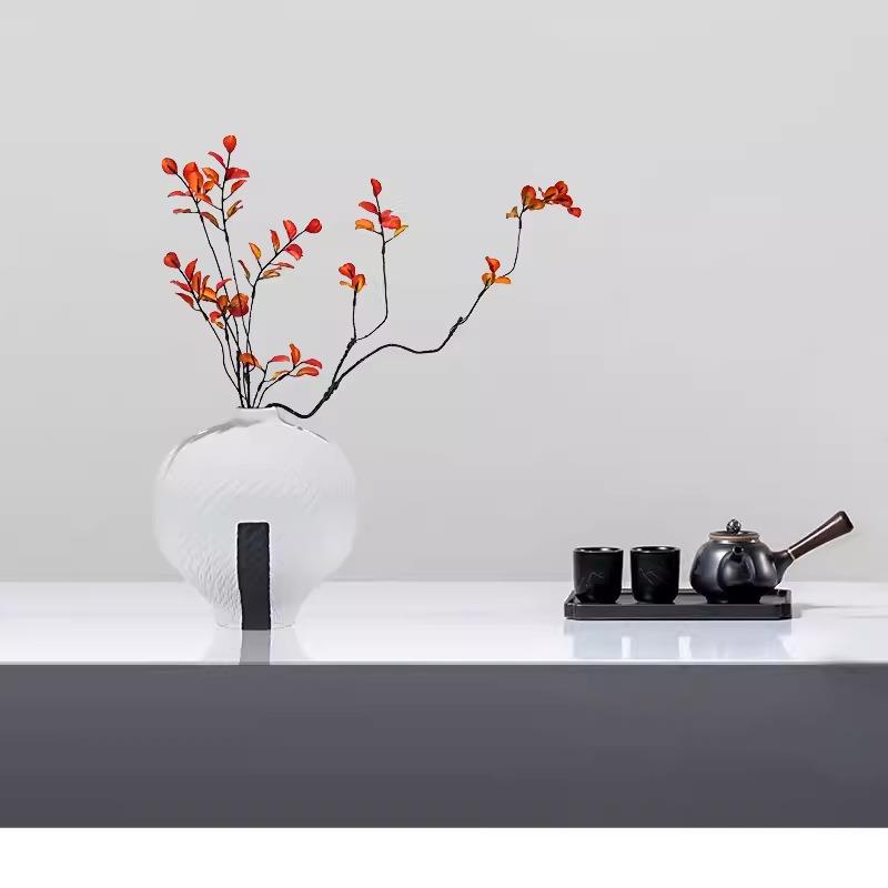 新中摆式仿真花艺件样板房售楼厅部家居客玄关柜电202433视酒柜装