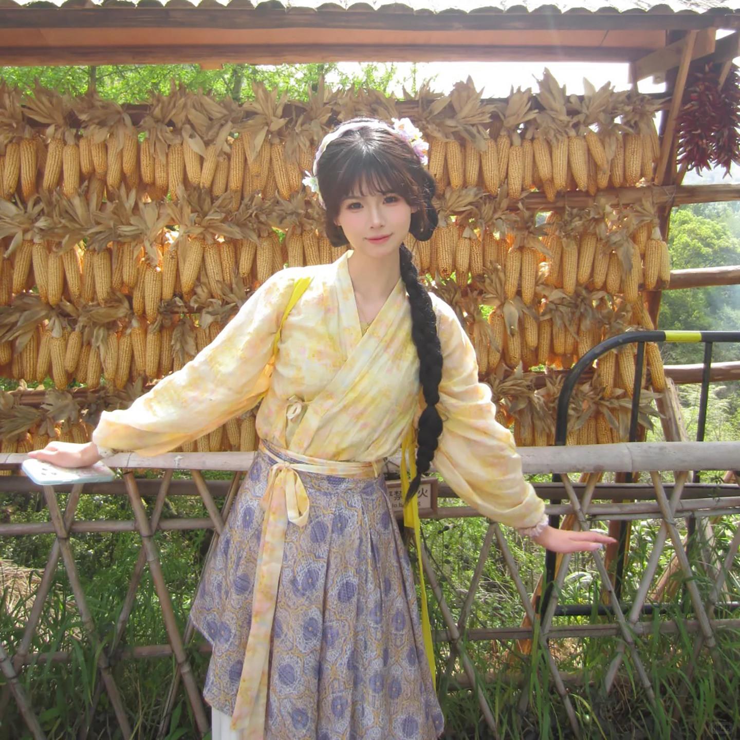 田园风汉服2026新款种田文平民古装采茶女拍照服装古风绝美洋装