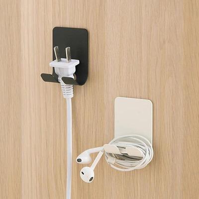 Wall-Mounted Razor Holder with Power Cord Plug Hook, No-Dril