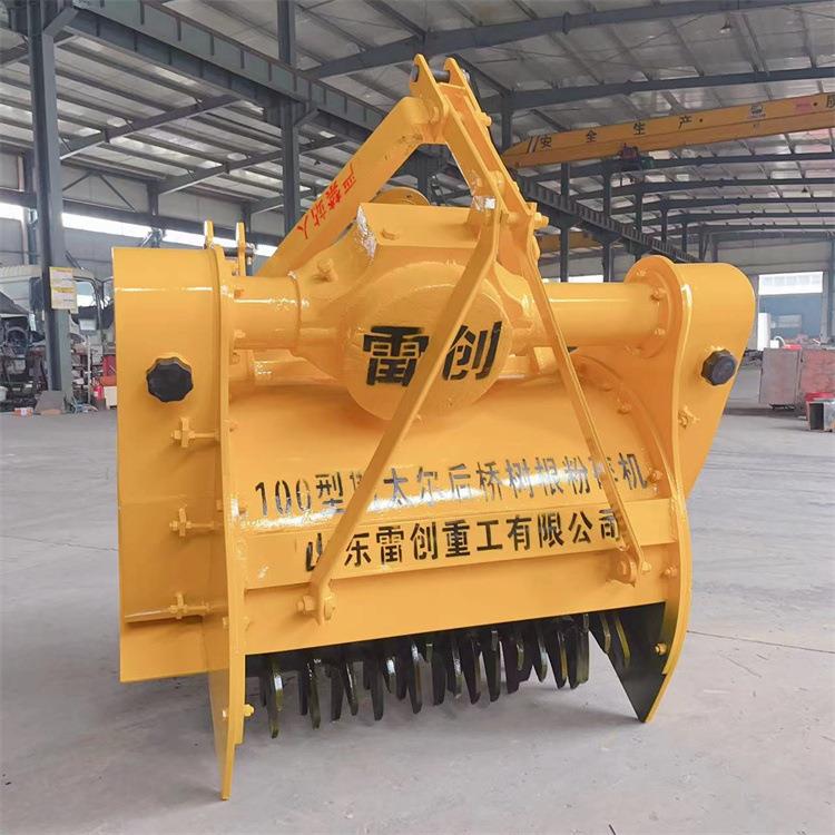 雷创重工树墩粉碎机100型树根打烂机白皮松破碎机切碎树桩