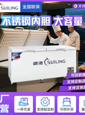 穗凌现货冰柜商用冷冻柜冷冻冷藏切换冰箱单温冷柜源头工厂