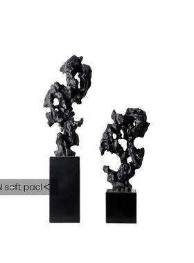 新中式假山太湖石头摆件中古珊瑚石抽象酒店客厅电视柜玄关装饰品