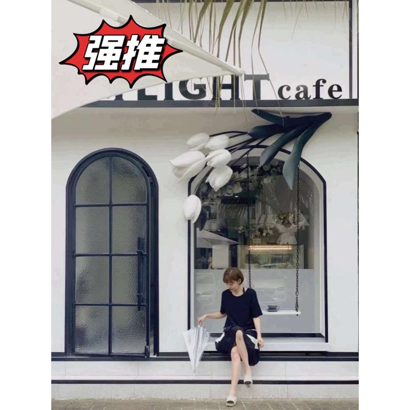 法式极窄拱形玻璃门定制商场店铺入户弧形门阳台洗手间隔断圆弧门