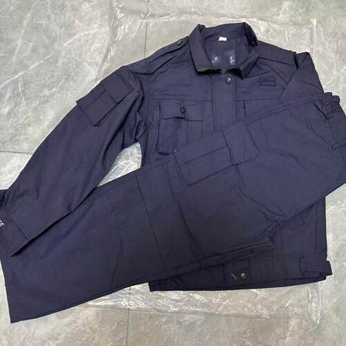 网格训练蓝黑色作战训练服保安执勤夏季长袖藏青冬季工作服作训套