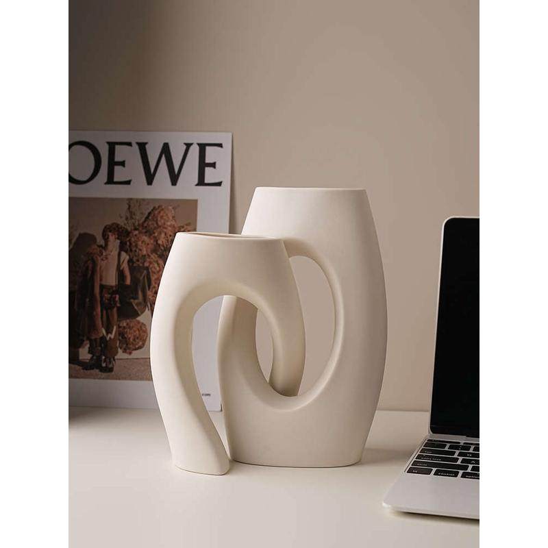 创意陶瓷花瓶感小众轻奢客厅餐桌干花束家居装饰摆件摆设镶嵌法式,家居饰品,花瓶,淘宝优惠券,粉丝福利购,淘宝优惠卷