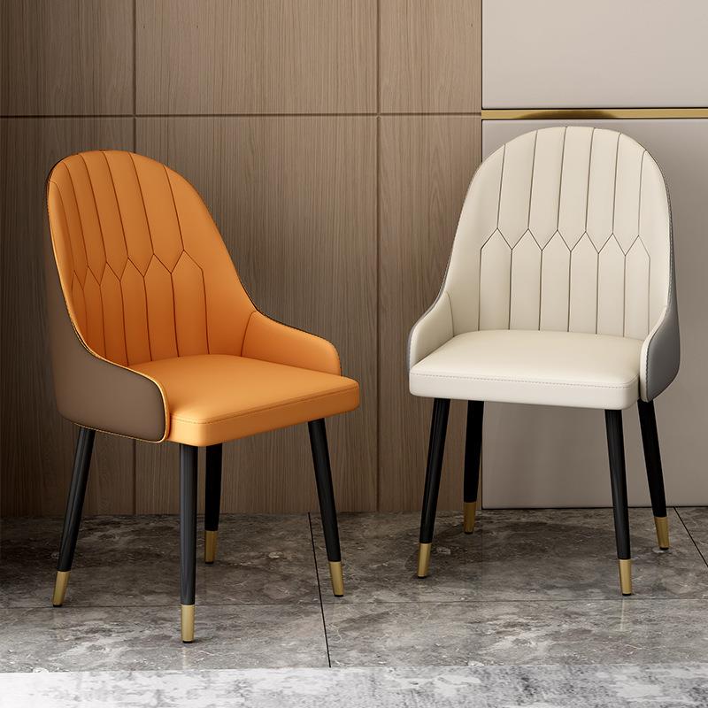 北欧风轻奢餐椅家用餐厅靠背椅单人铁艺卧室现代简约网红梳妆椅子