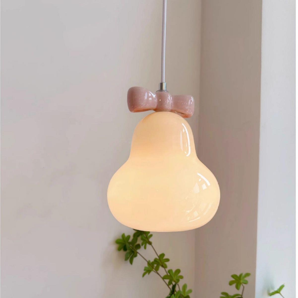 法式奶油艺术小吊灯可爱蝴蝶结雪梨卧室床头玄关过道网红餐厅吊灯