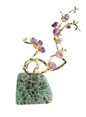 创意轻奢紫水晶梅花家居艺术摆件客厅卧室玄关酒柜桌面水晶装饰品