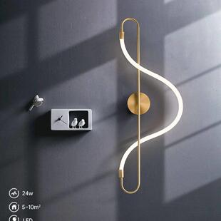 极简设计师音符接线壁灯轻奢客厅背景墙楼梯装饰意式挂墙走道灯