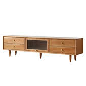 北欧客厅樱桃木电视柜全实木茶几组合小户型现代简约视听柜子家具