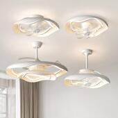 家奶油风用电扇EWN灯体吊灯一客厅卧室餐厅吸顶d风扇灯le隐形吊扇